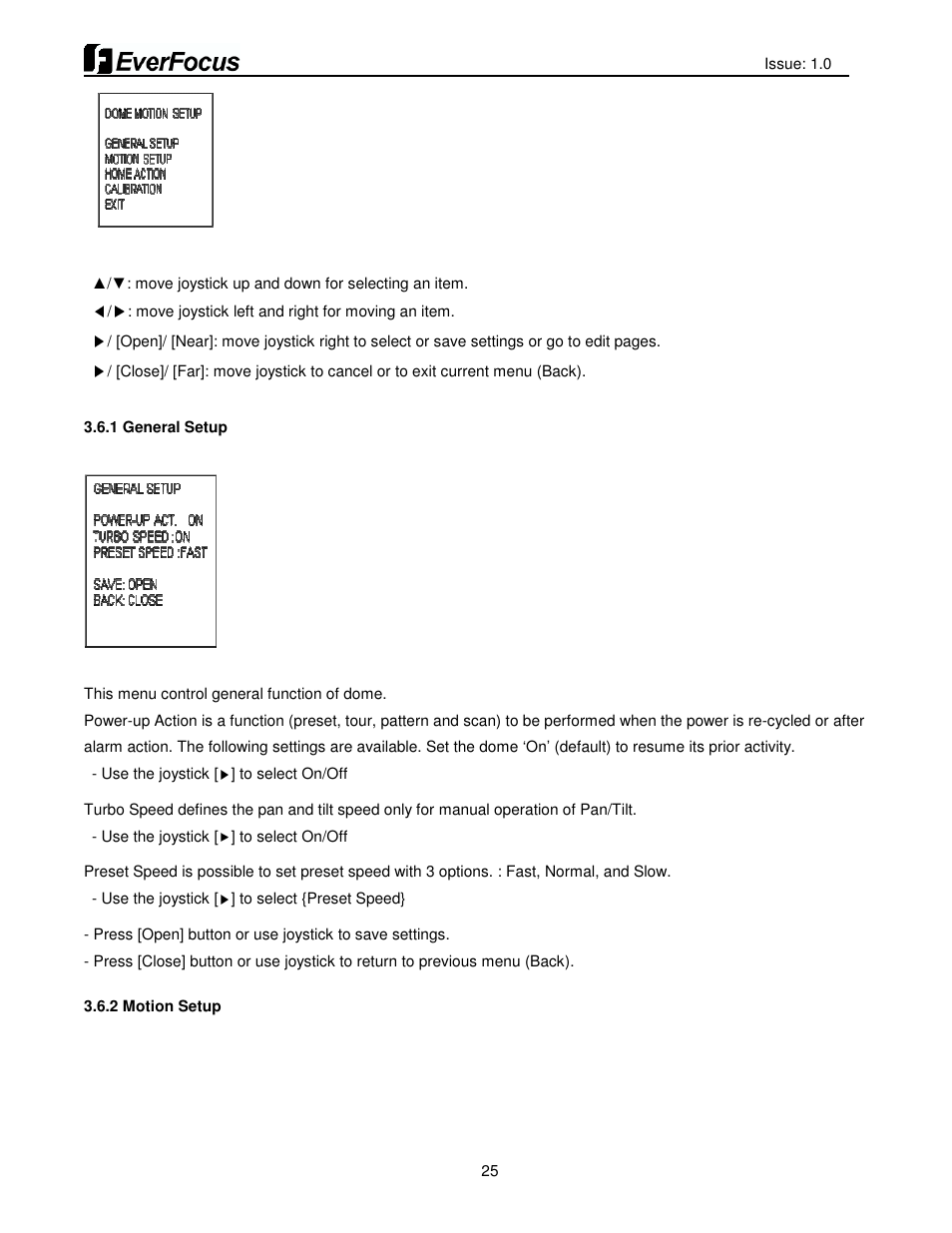 EverFocus HDCCTV 12X IP66 SPEED DOME EPH5212 User Manual | Page 25 / 37