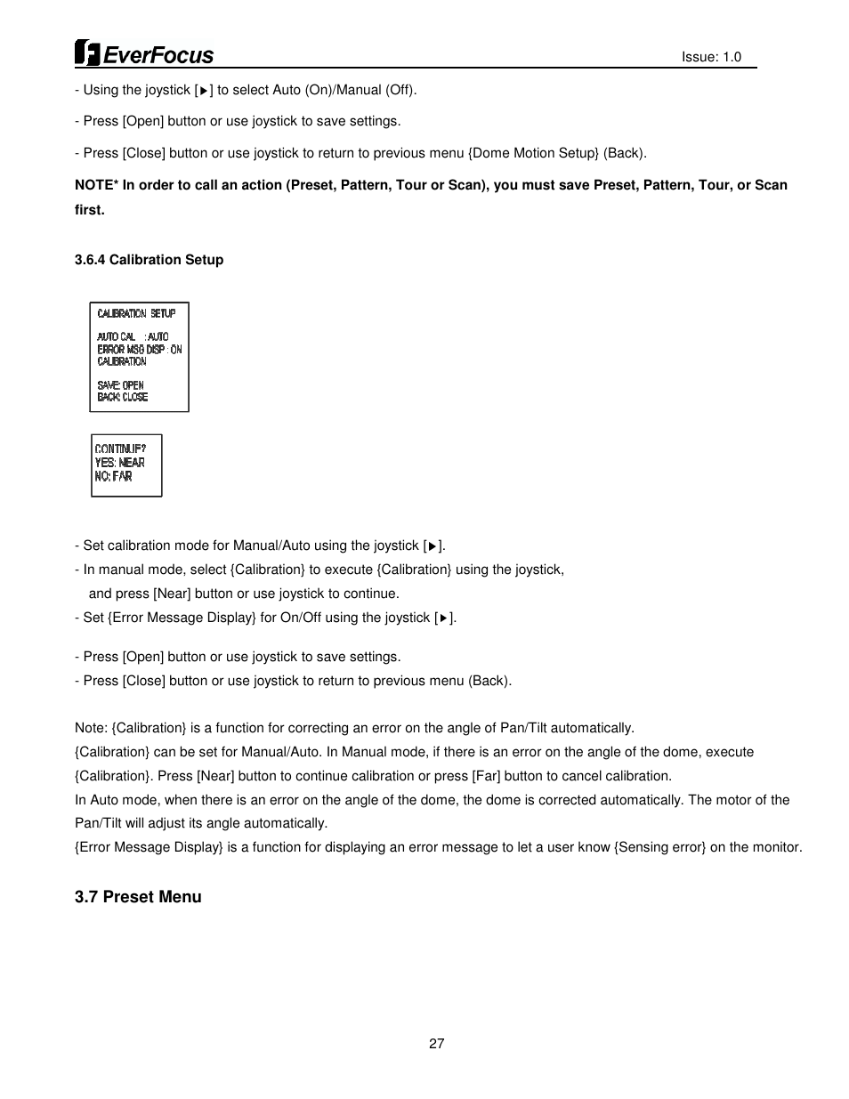 EverFocus HDCCTV 12X IP66 SPEED DOME EPH5212 User Manual | Page 27 / 37