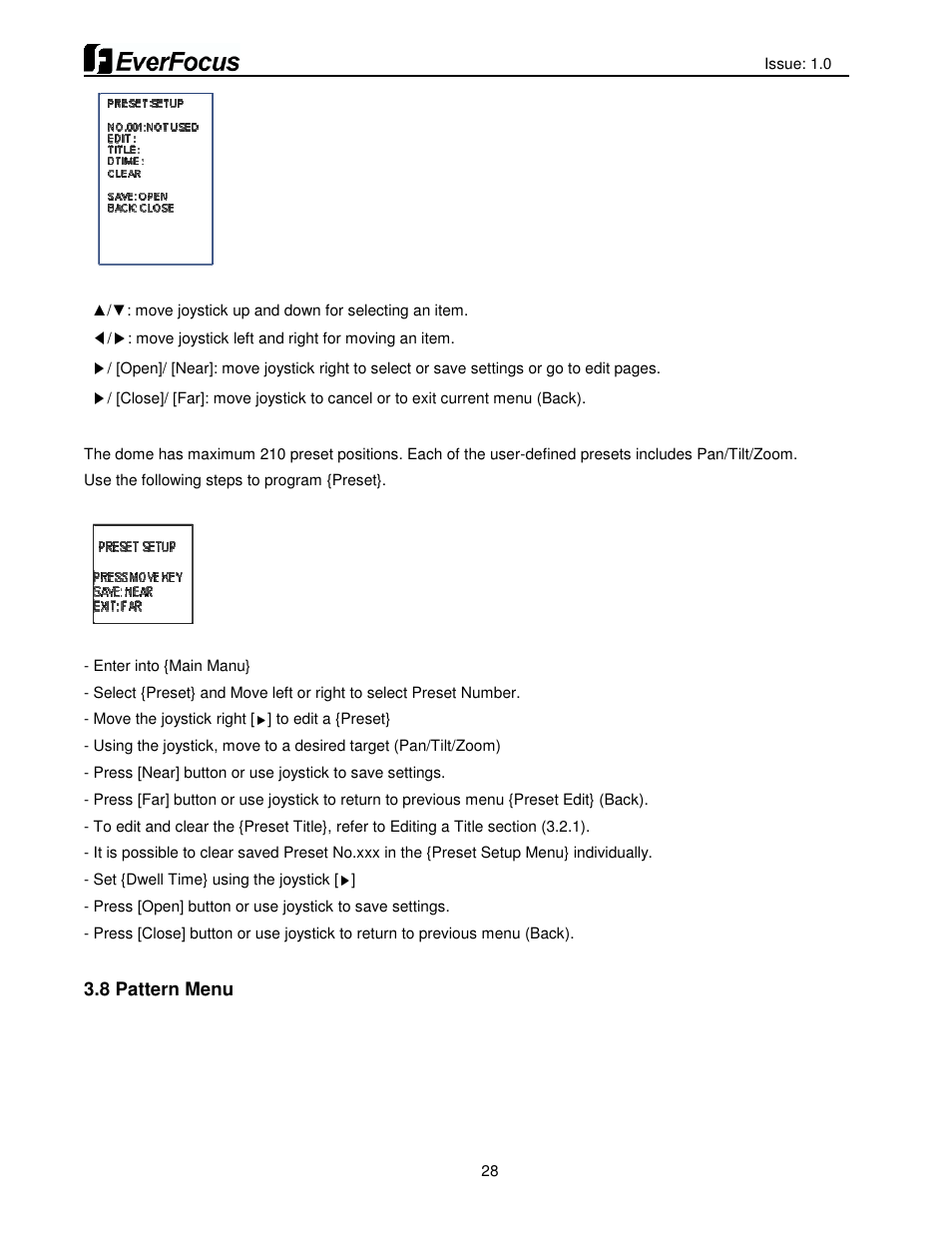 EverFocus HDCCTV 12X IP66 SPEED DOME EPH5212 User Manual | Page 28 / 37