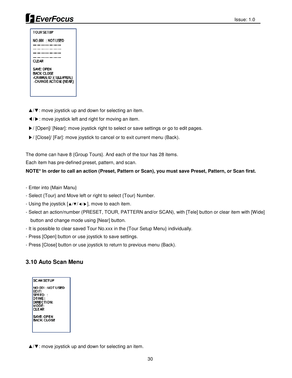 EverFocus HDCCTV 12X IP66 SPEED DOME EPH5212 User Manual | Page 30 / 37