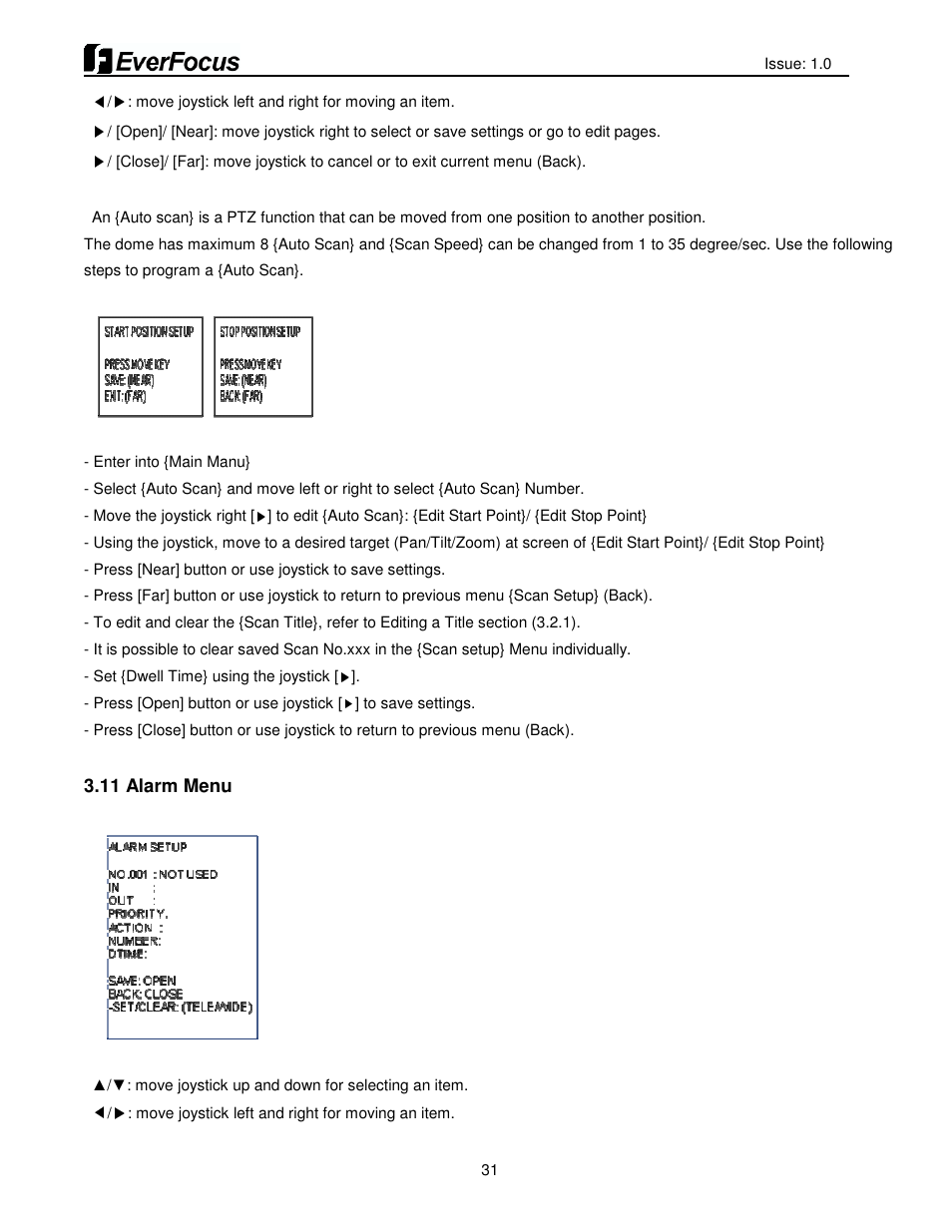 EverFocus HDCCTV 12X IP66 SPEED DOME EPH5212 User Manual | Page 31 / 37