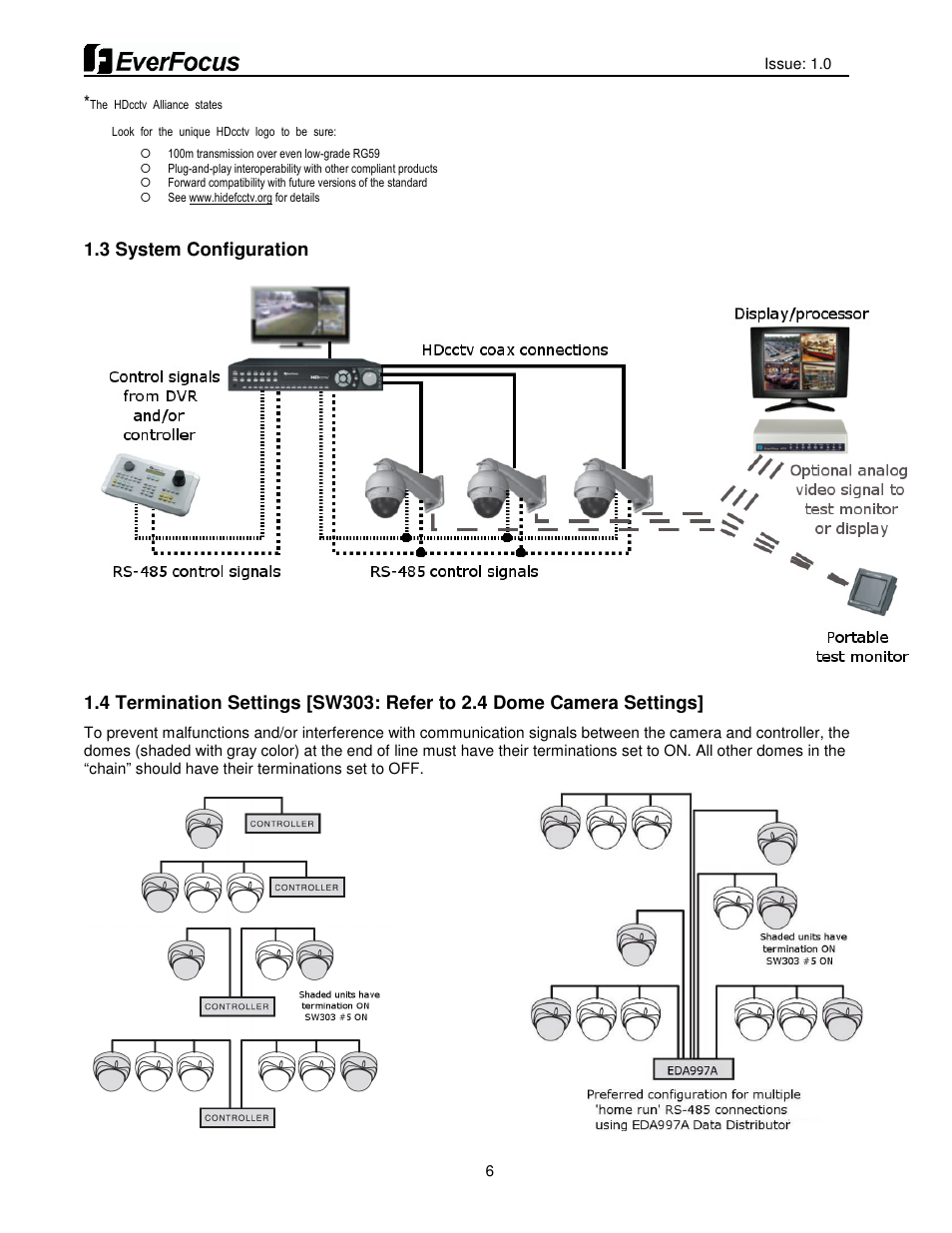 EverFocus HDCCTV 12X IP66 SPEED DOME EPH5212 User Manual | Page 6 / 37