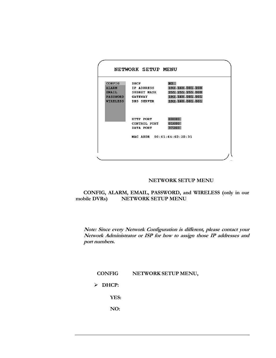 7 network setup menu, 1 config, Etwork setup menu | EverFocus EDR410H User Manual | Page 42 / 134