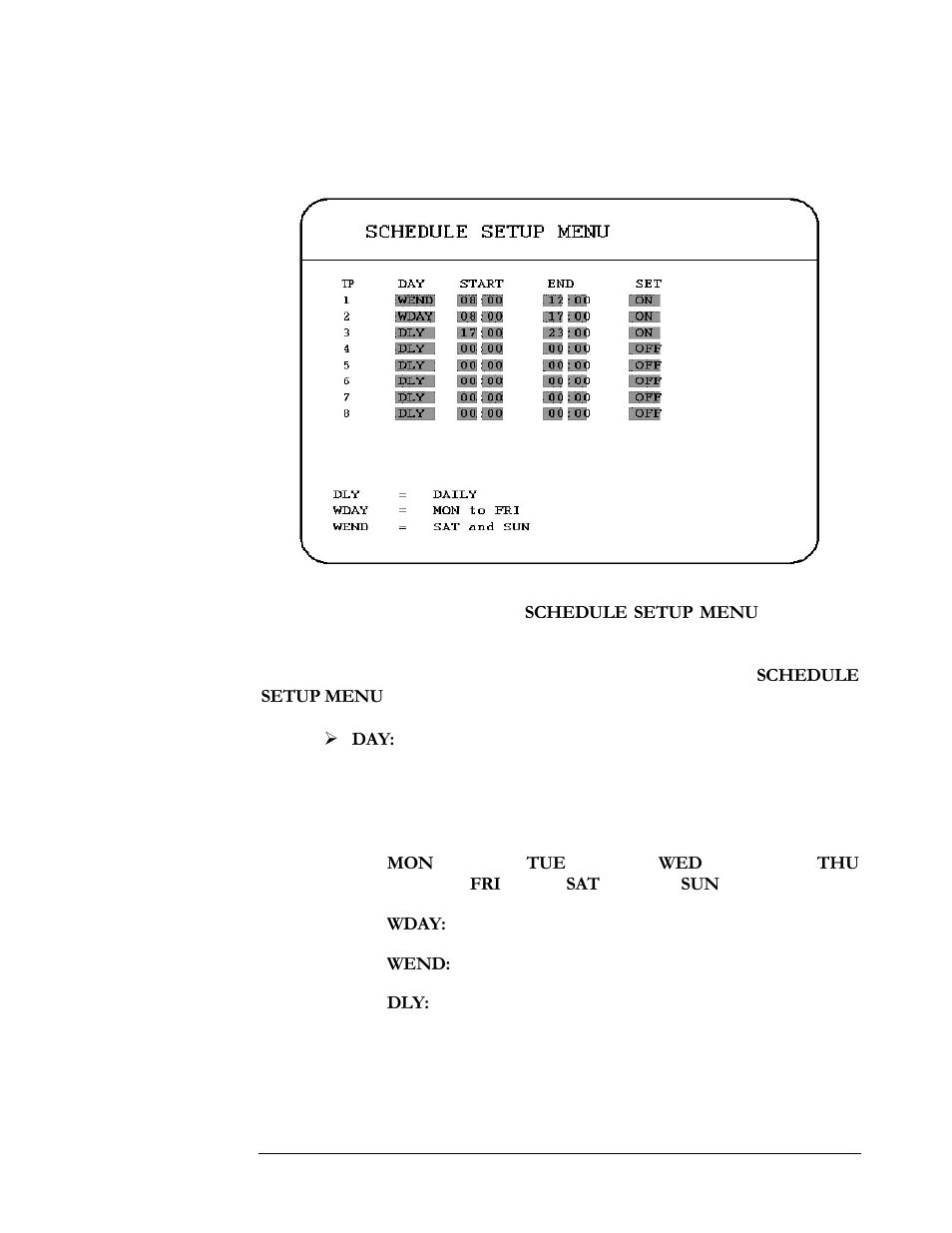 8 schedule setup menu, 8 sc, Hedule setup menu | EverFocus EDR410H User Manual | Page 51 / 134