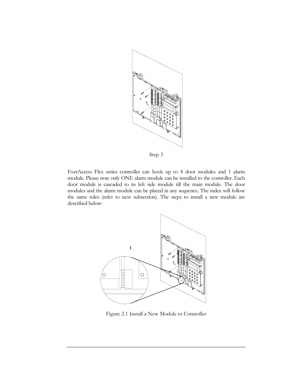 Installing a module to controller | EverFocus EFC--02-1-A User Manual | Page 18 / 75