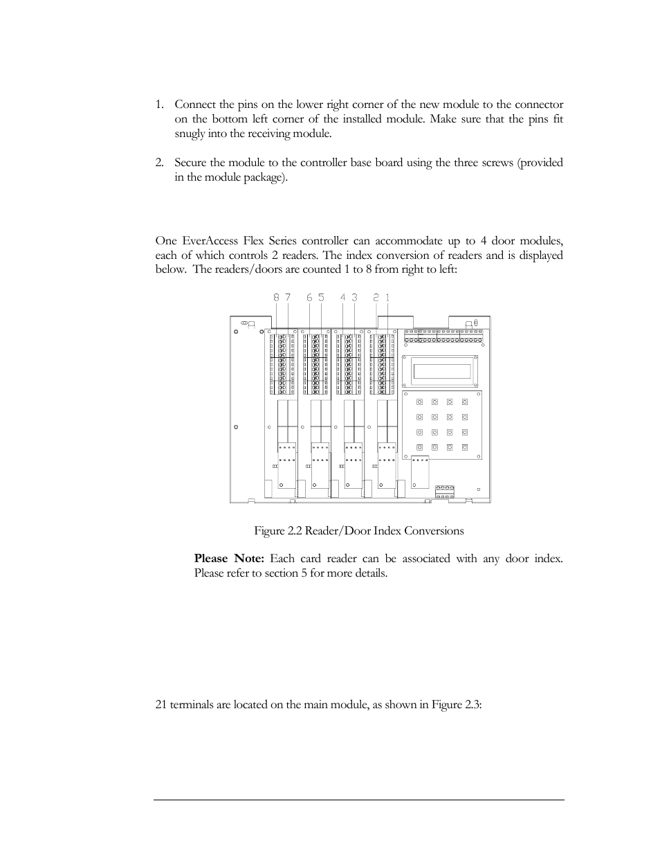 Reader/door index conversion, Terminal / led definitions | EverFocus EFC--02-1-A User Manual | Page 19 / 75