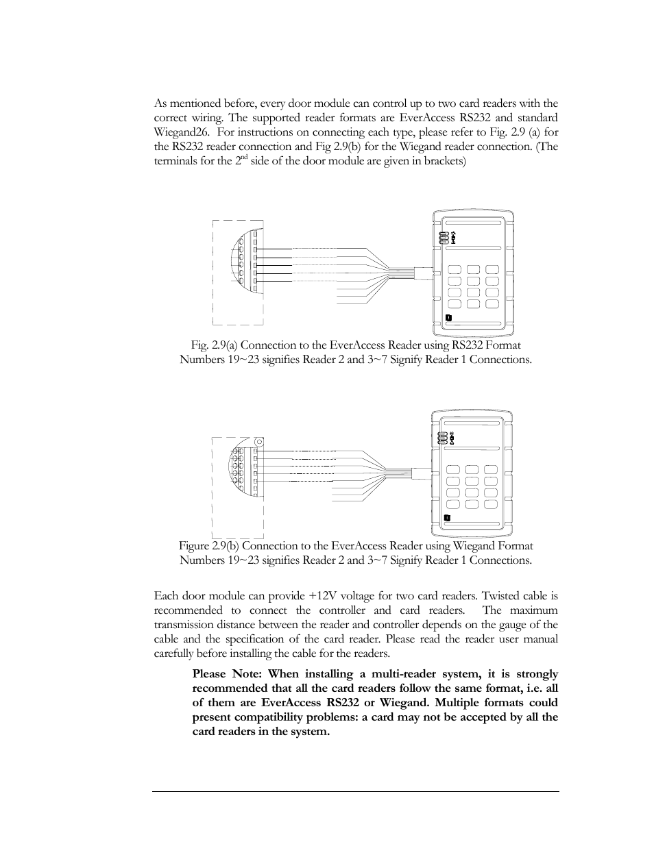 Rs232 format, Wiegand 26 format, Side of the door module are given in brackets) | EverFocus EFC--02-1-A User Manual | Page 25 / 75