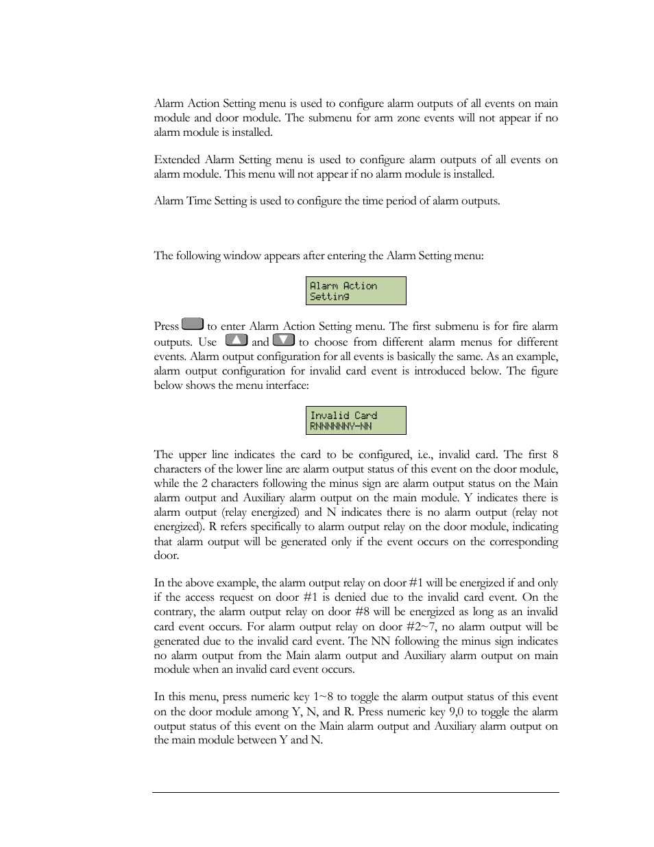 Enter alarm action setting sub-menu | EverFocus EFC--02-1-A User Manual | Page 57 / 75