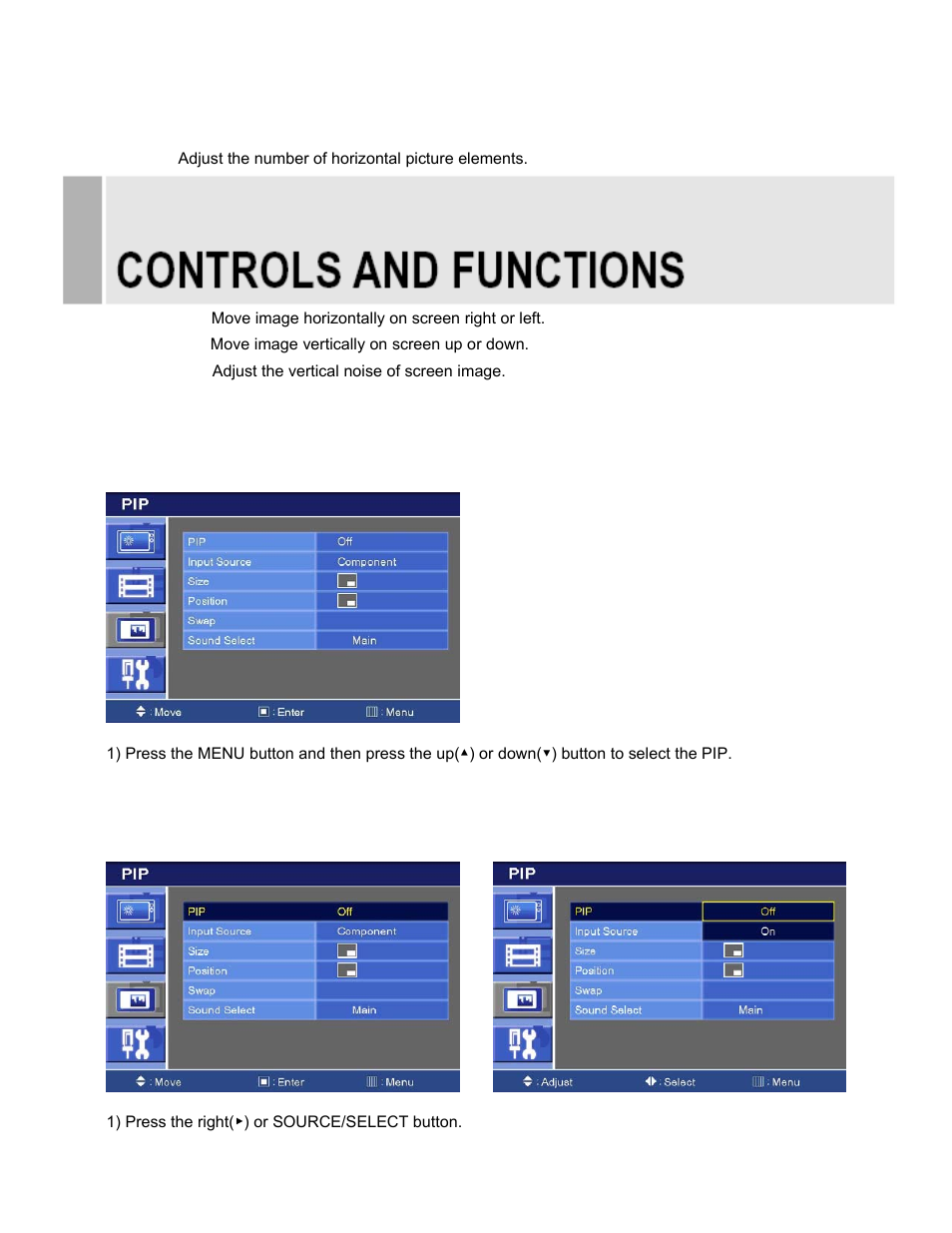 C. pip menu (only video input) | EverFocus EN-7542H User Manual | Page 23 / 48