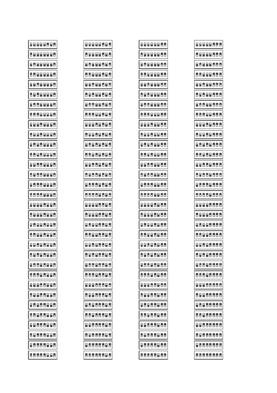 Switch address 129, Switch address 141, Switch address 161 | Switch address 193, Switch address 205, Switch address 225, 255 switch address | EverFocus EPTZ3100 User Manual | Page 19 / 75