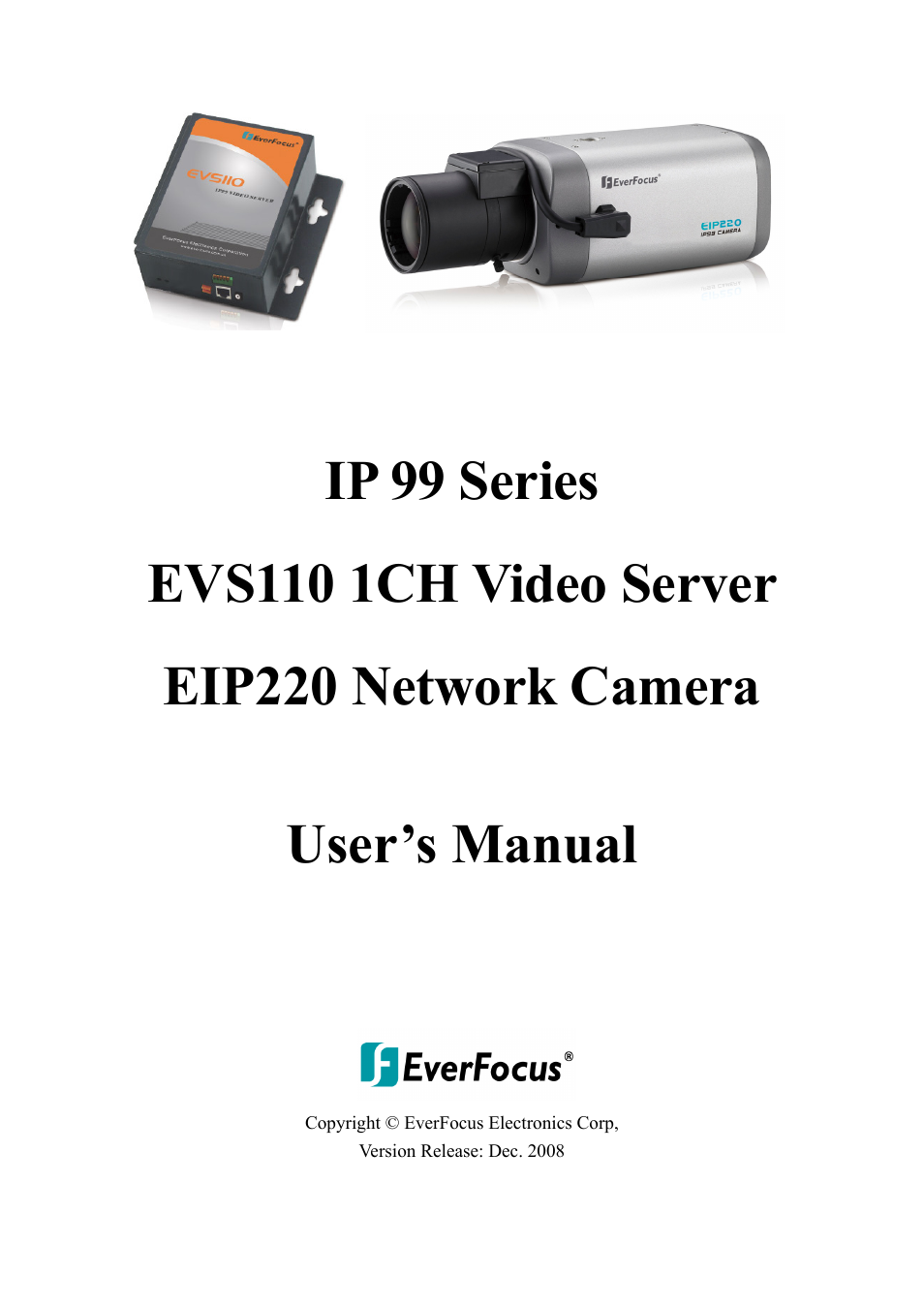 EverFocus EVS110 User Manual | 32 pages