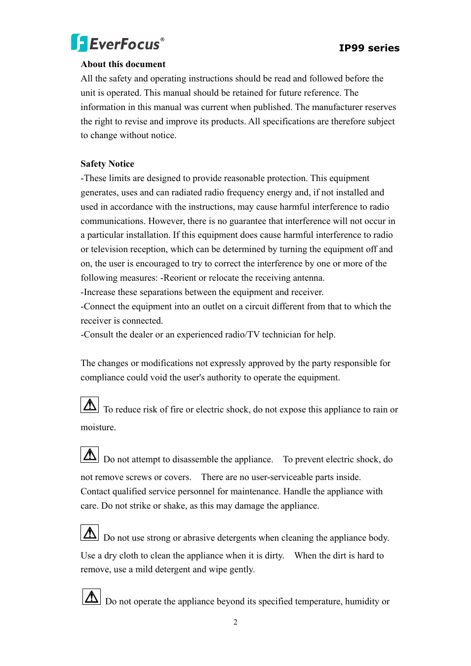 EverFocus EVS110 User Manual | Page 3 / 32