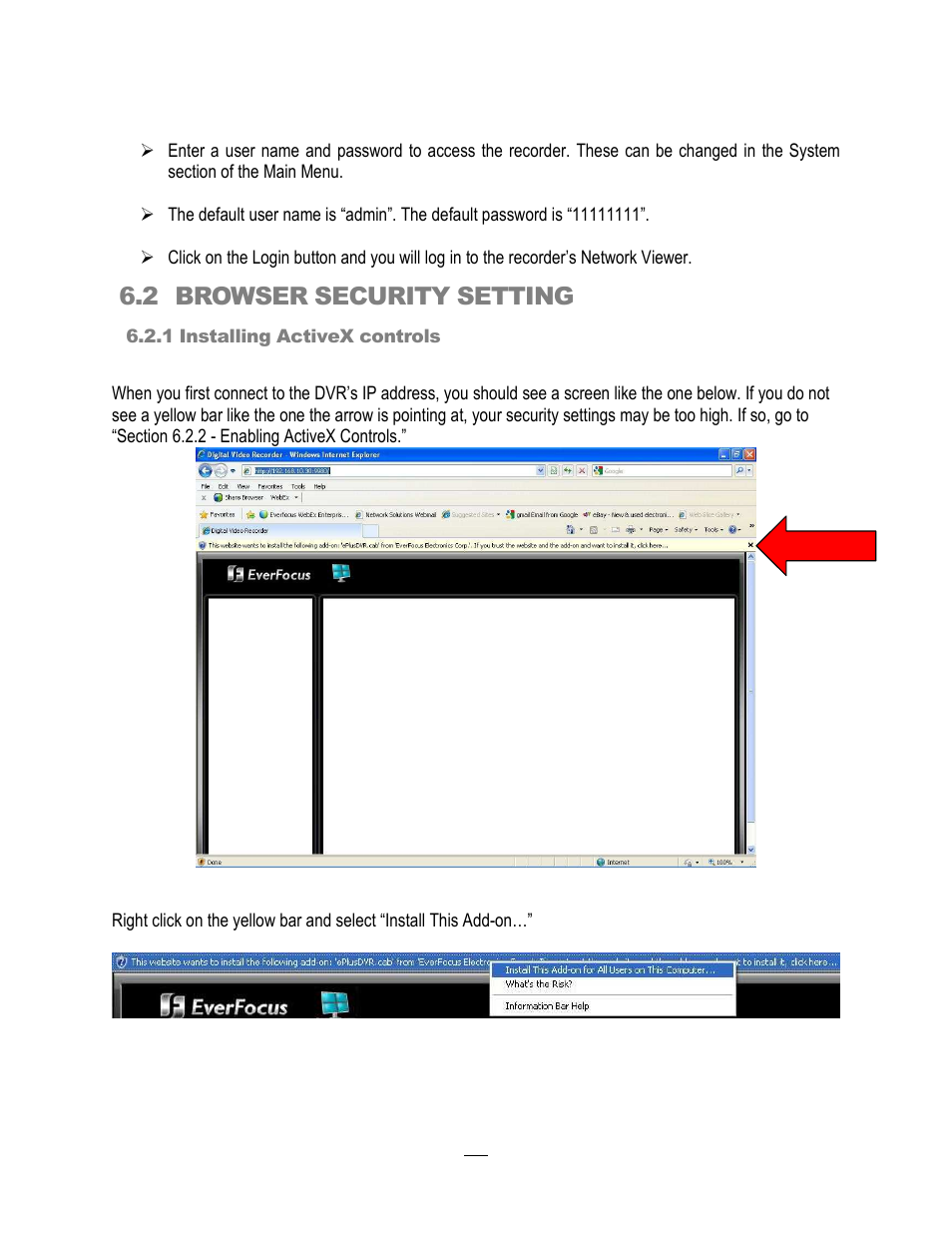 2 browser security setting | EverFocus ECOR264-4X1 User Manual | Page 123 / 147