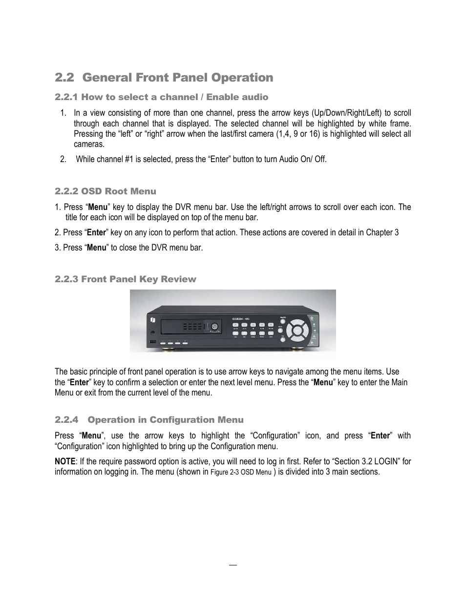 2 general front panel operation | EverFocus ECOR264-4X1 User Manual | Page 26 / 147