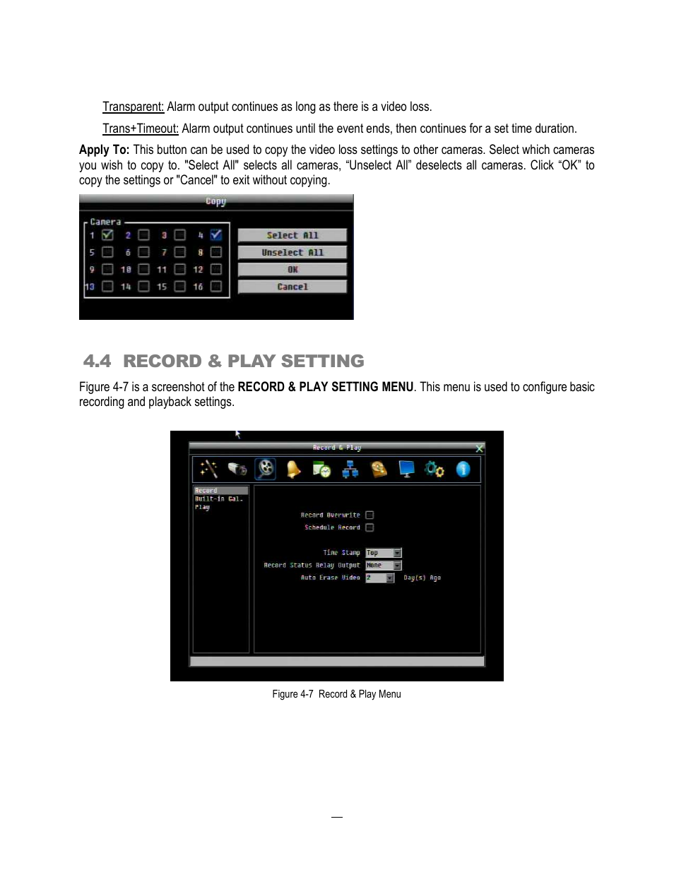 4 record & play setting | EverFocus ECOR264-4X1 User Manual | Page 58 / 147