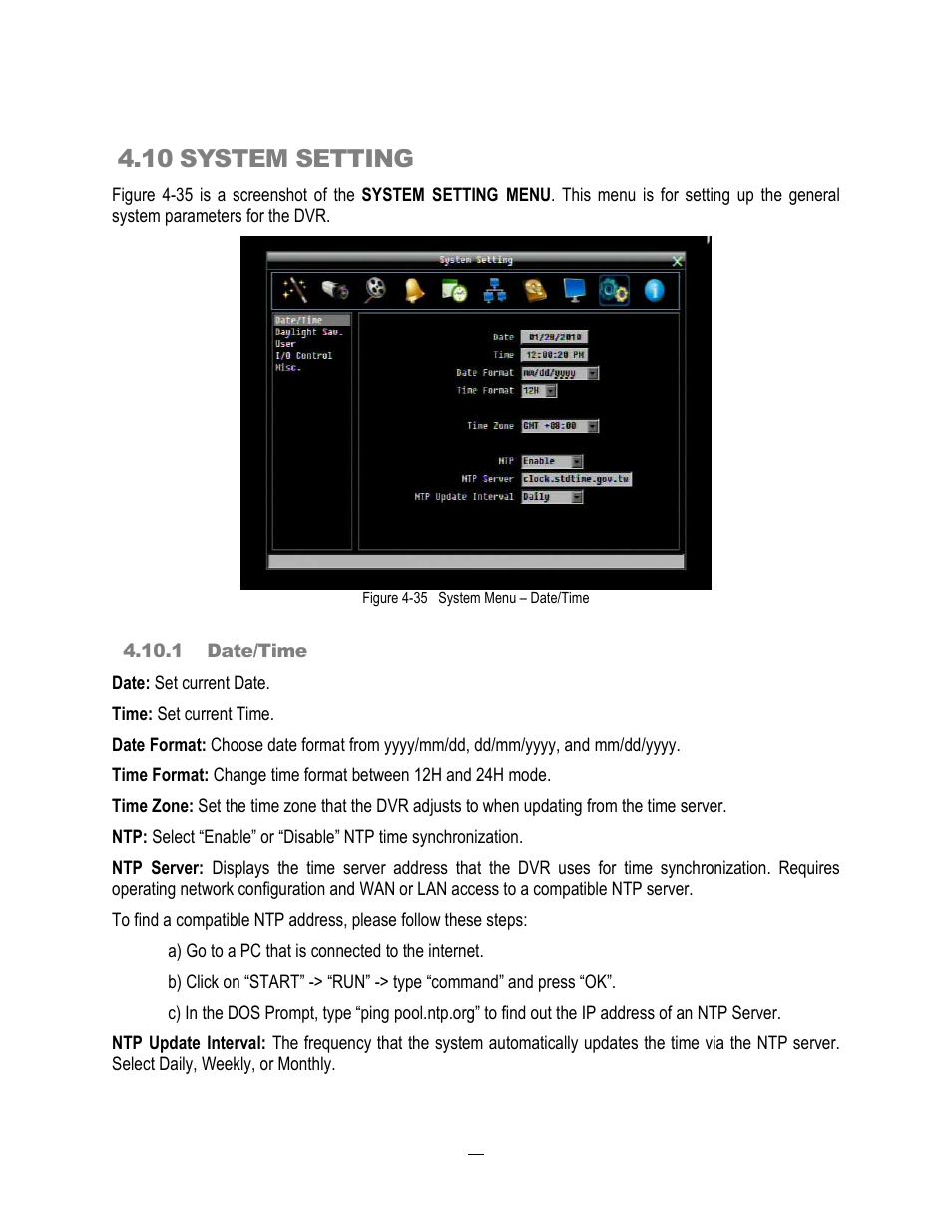 10 system setting | EverFocus ECOR264-4X1 User Manual | Page 98 / 147