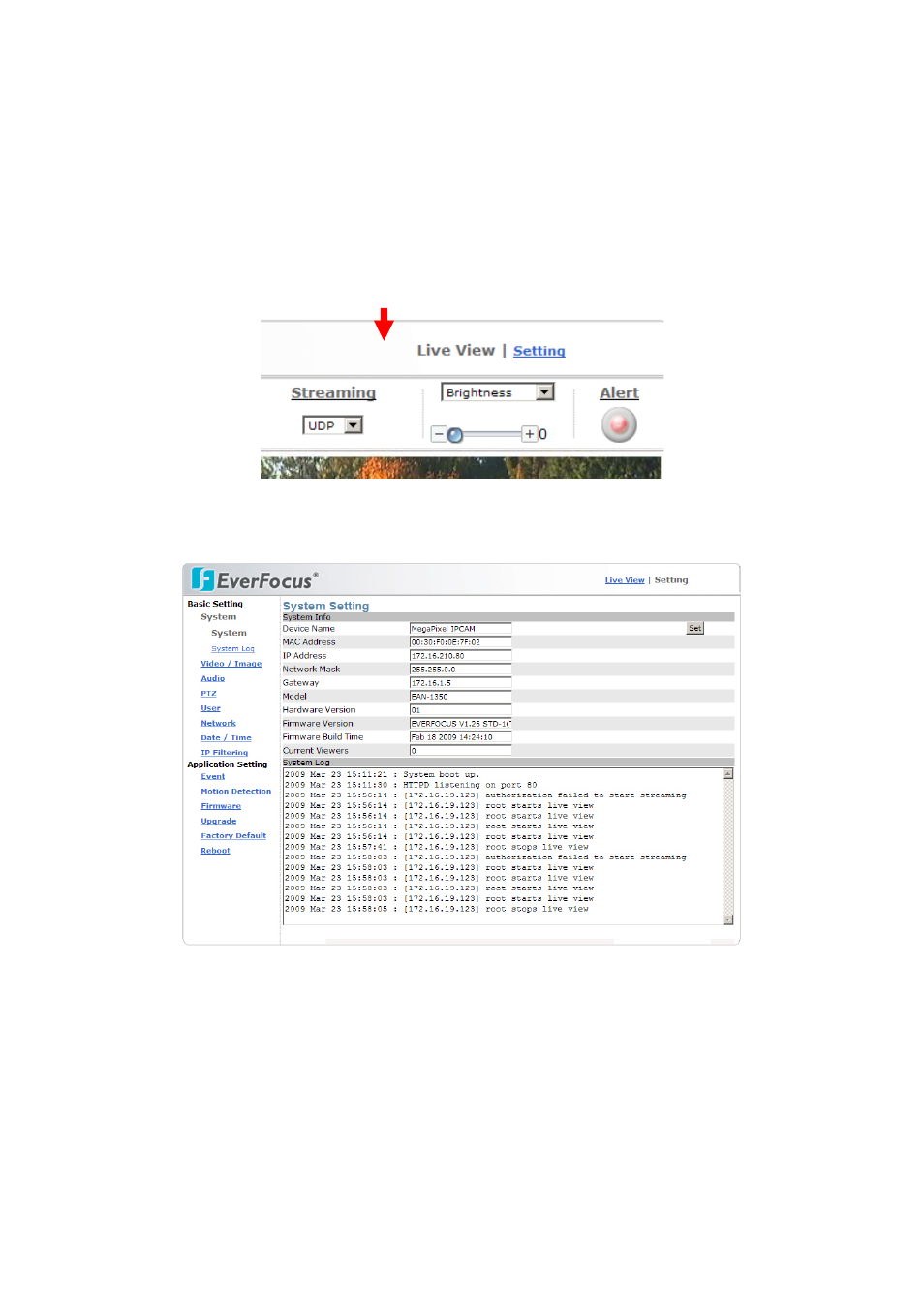 5 settings - basic setting, 1 setup screen, 2 system | EverFocus EAN-1350 User Manual | Page 20 / 59