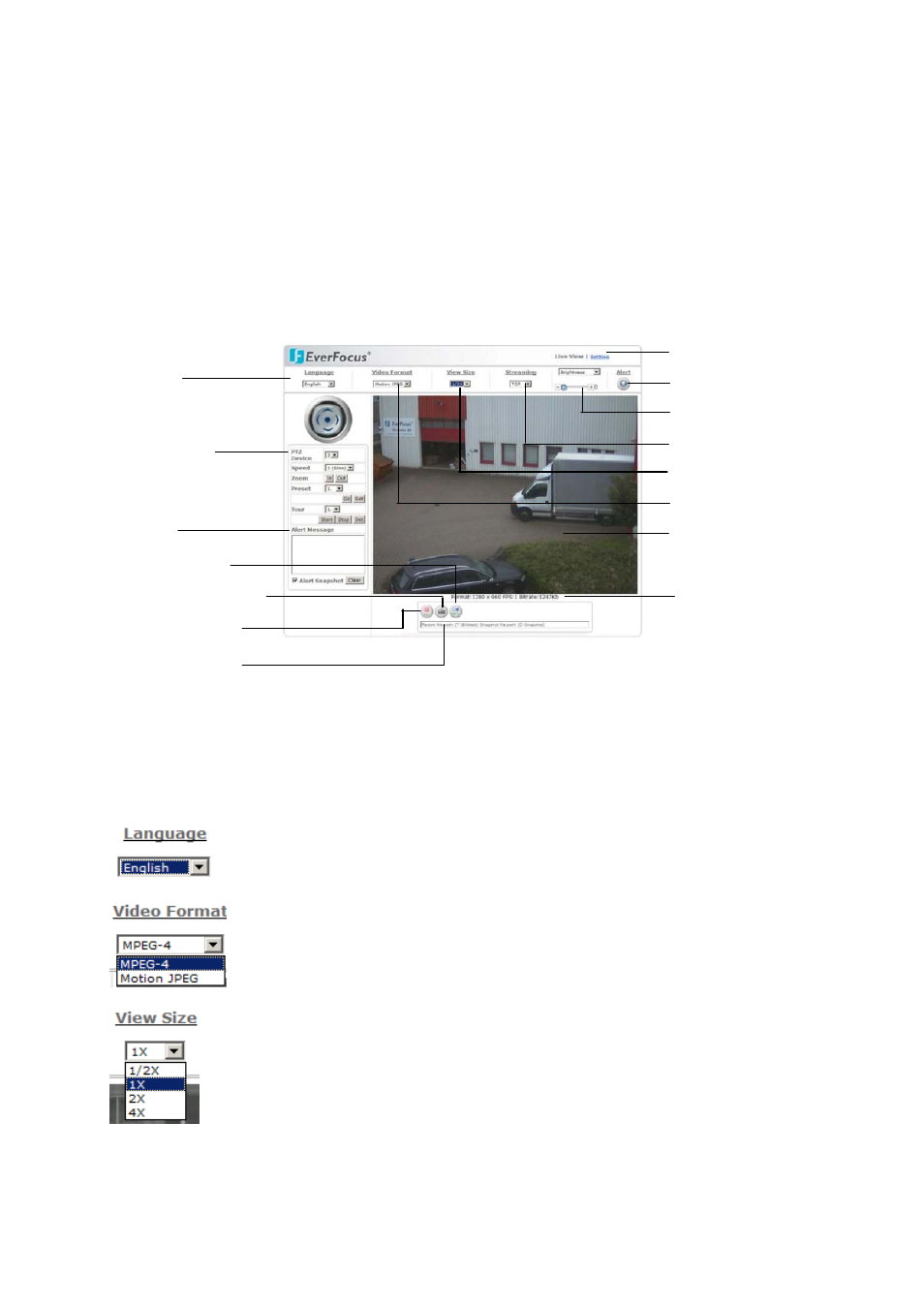 7 operation, 1 main screen controls, 2 general and video settings | EverFocus EAN-1350 User Manual | Page 52 / 59