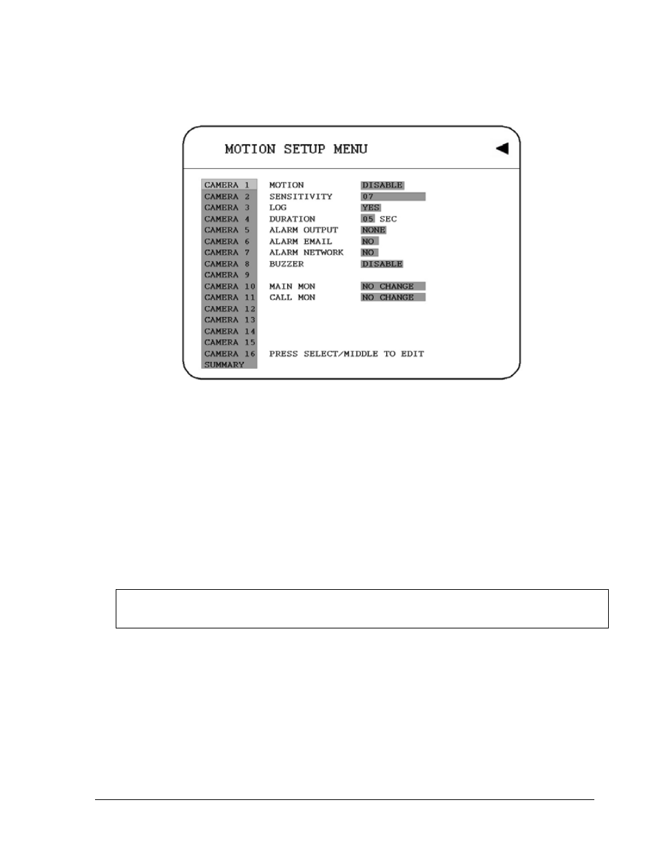 5 motion setup menu | EverFocus EDVR SERIES User Manual | Page 42 / 148