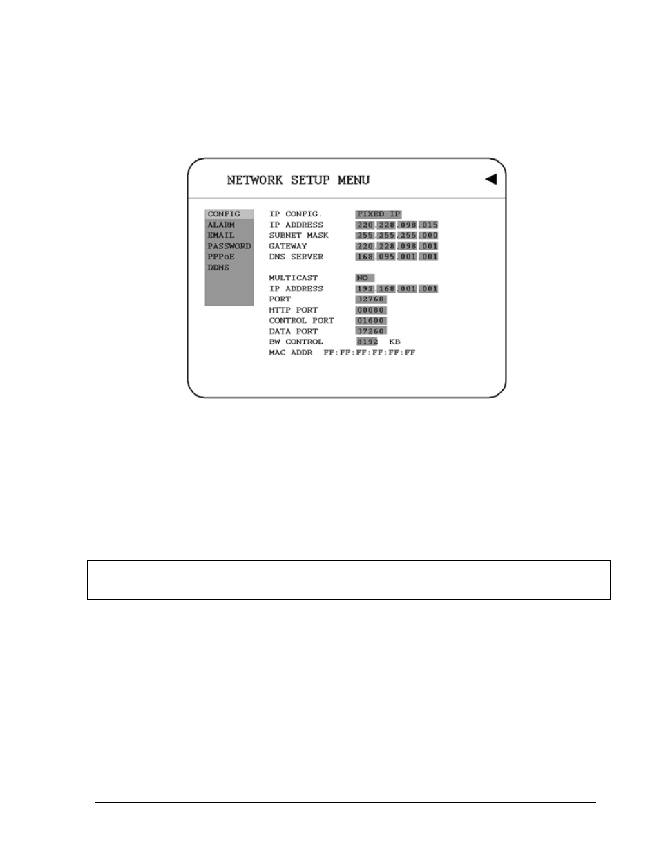 7 network setup menu, 1 config | EverFocus EDVR SERIES User Manual | Page 48 / 148