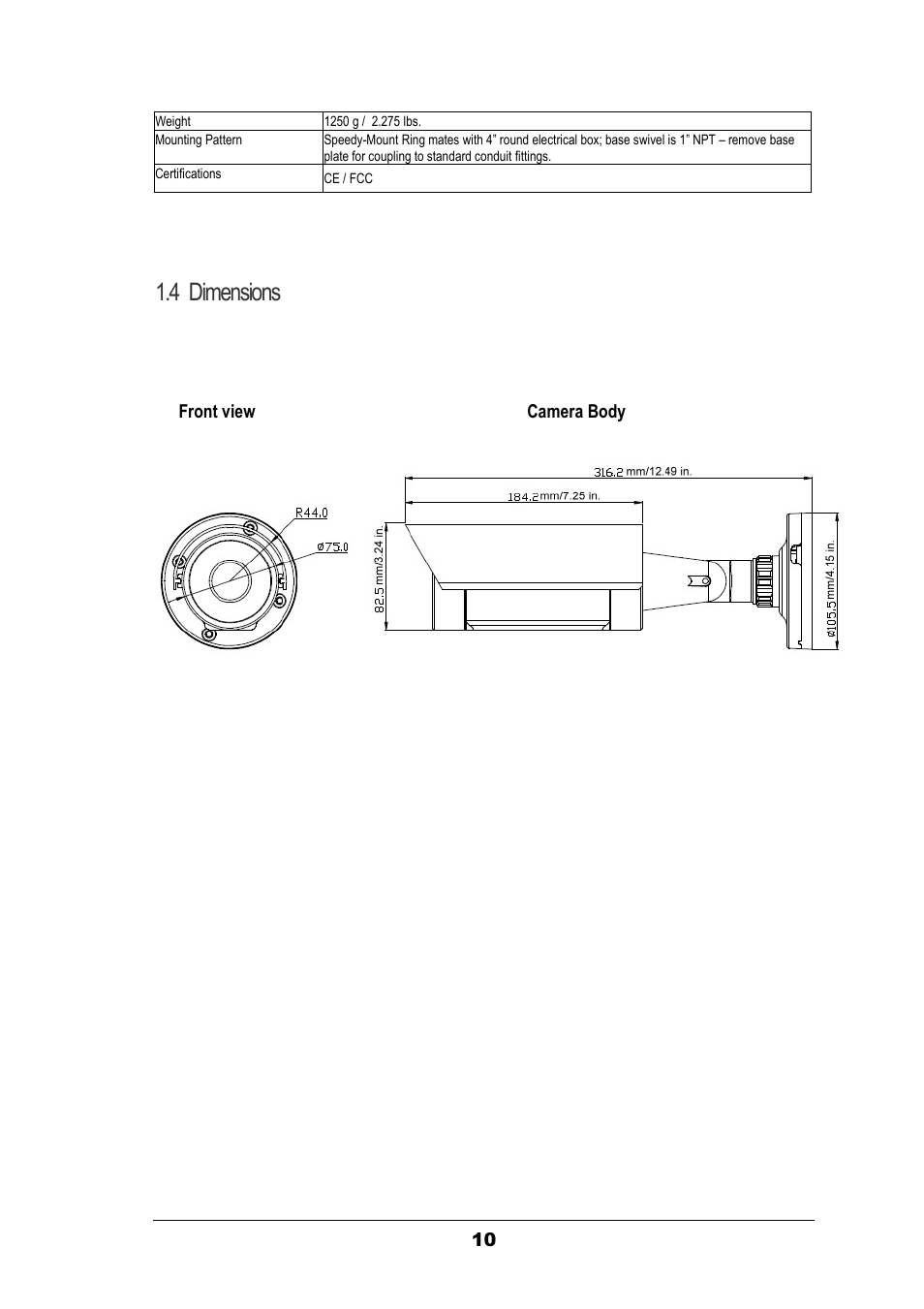 4 dimensions | EverFocus EZ630 User Manual | Page 10 / 33