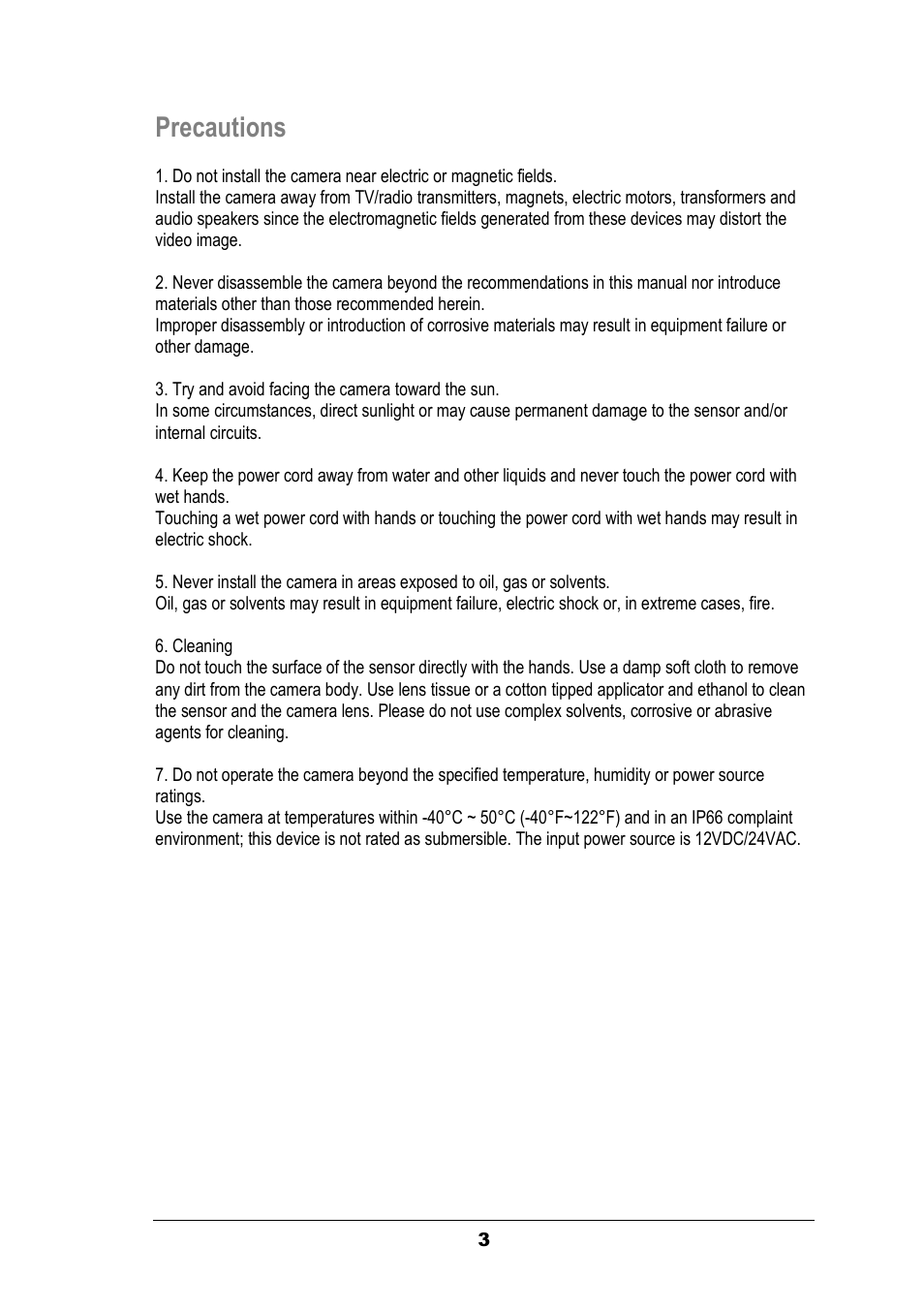 Precautions | EverFocus EZ630 User Manual | Page 3 / 33