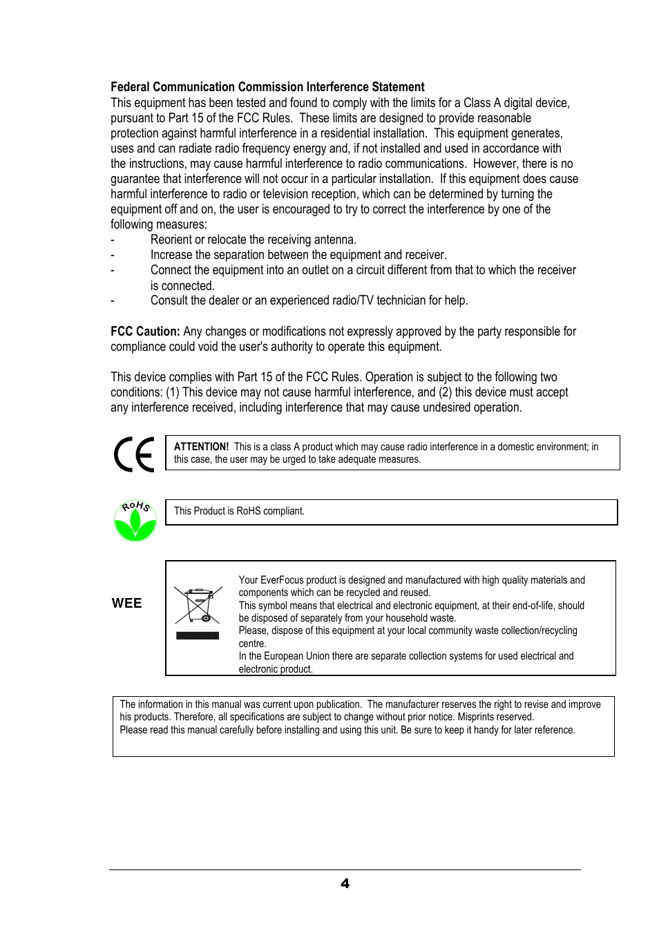 EverFocus EZ630 User Manual | Page 4 / 33