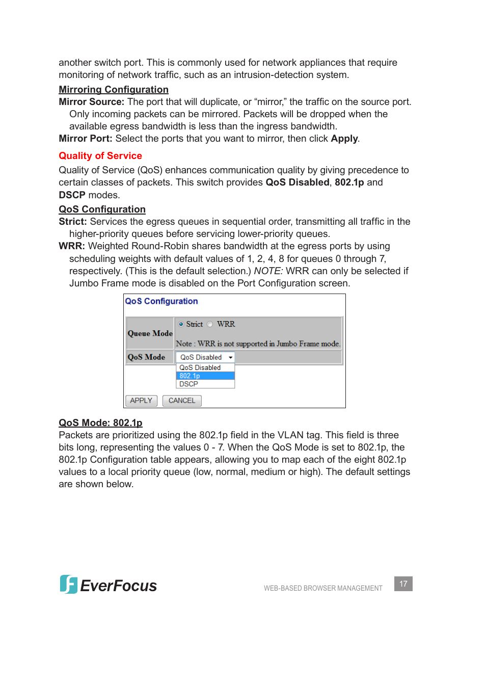 EverFocus Gigabit Managed Ethernet Switch ESM308T000D User Manual | Page 17 / 28