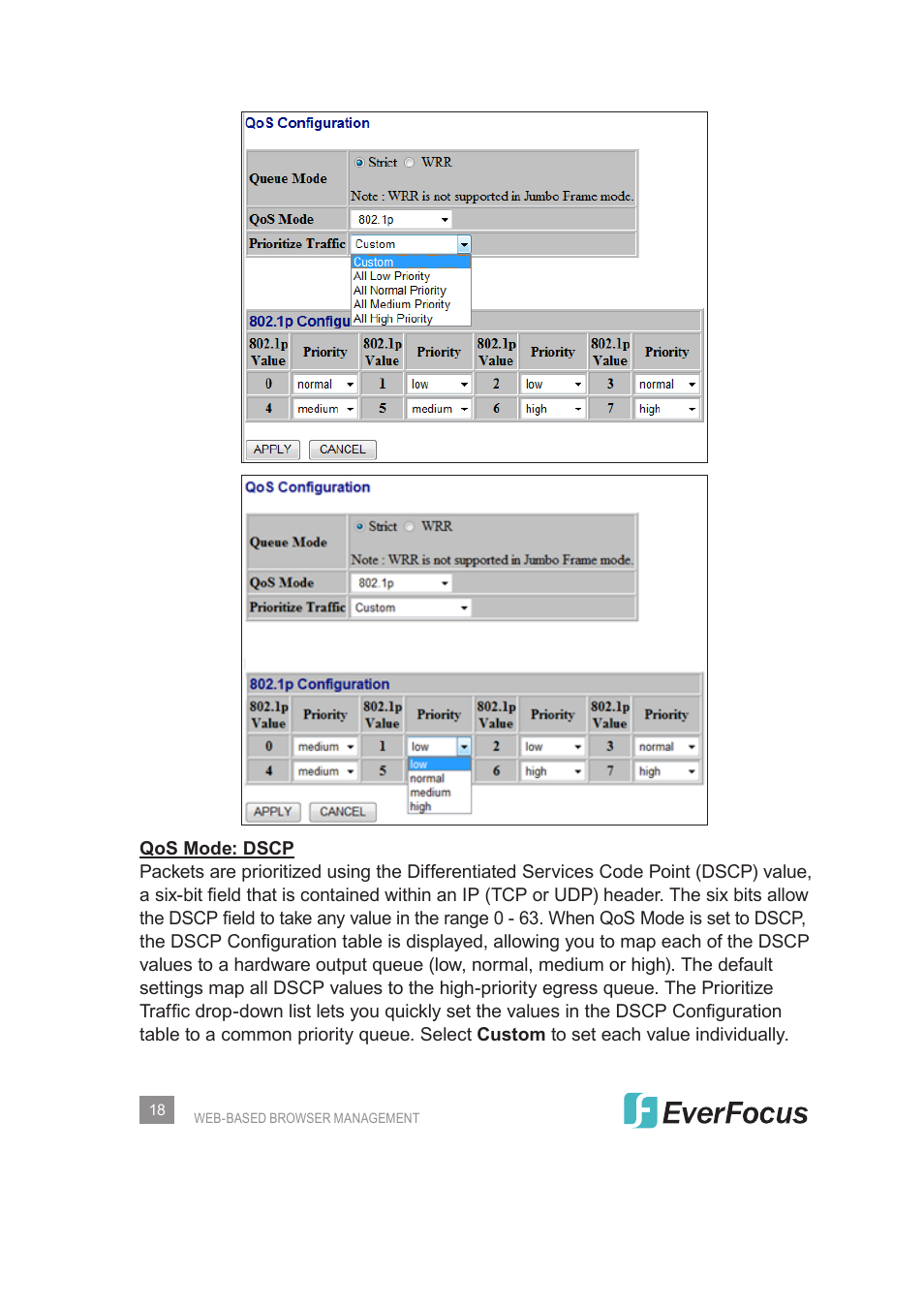 EverFocus Gigabit Managed Ethernet Switch ESM308T000D User Manual | Page 18 / 28