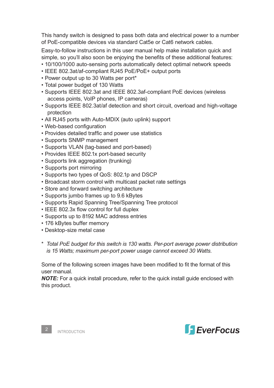 EverFocus Gigabit Managed Ethernet Switch ESM308T000D User Manual | Page 2 / 28