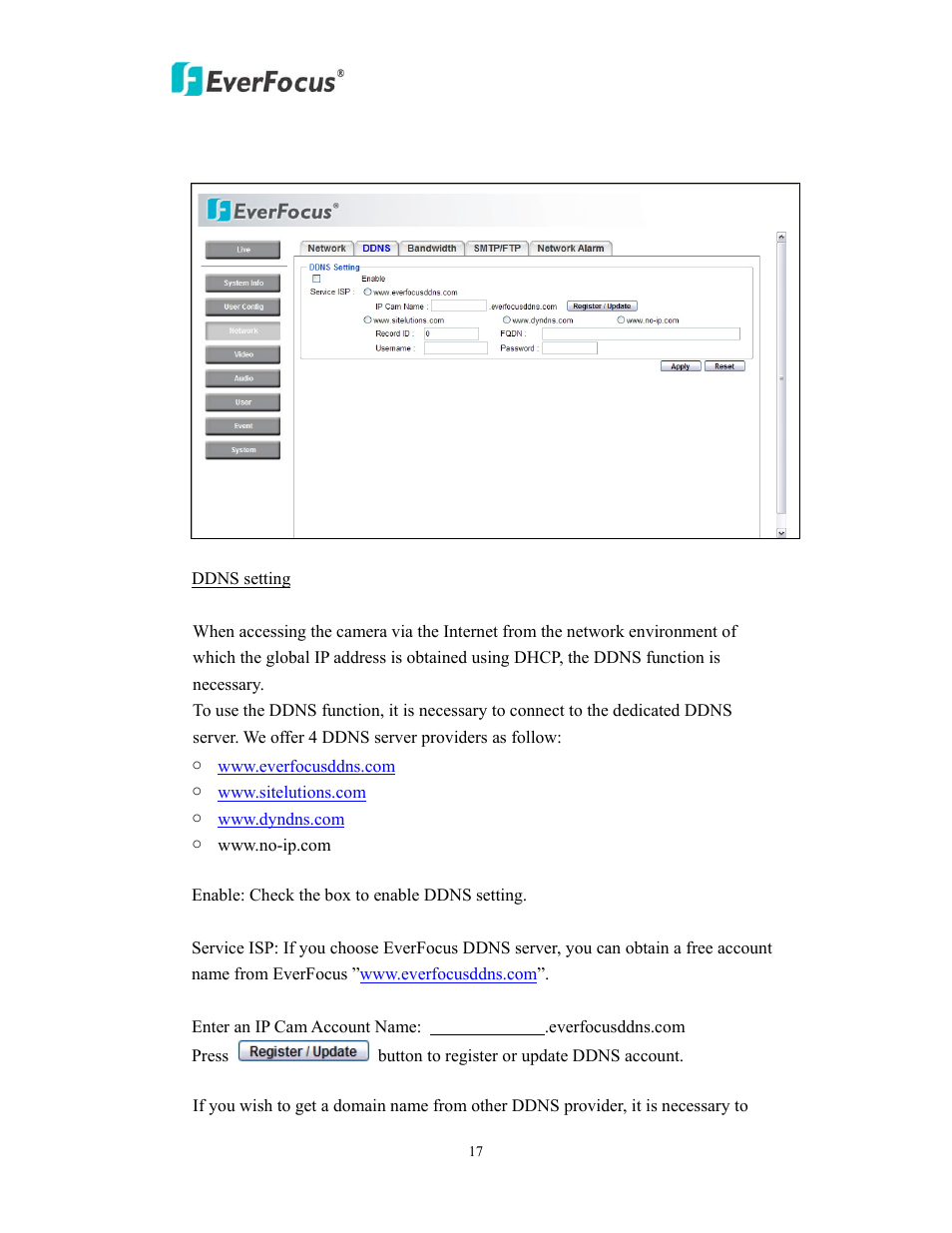 EverFocus EAN800AW User Manual | Page 17 / 44