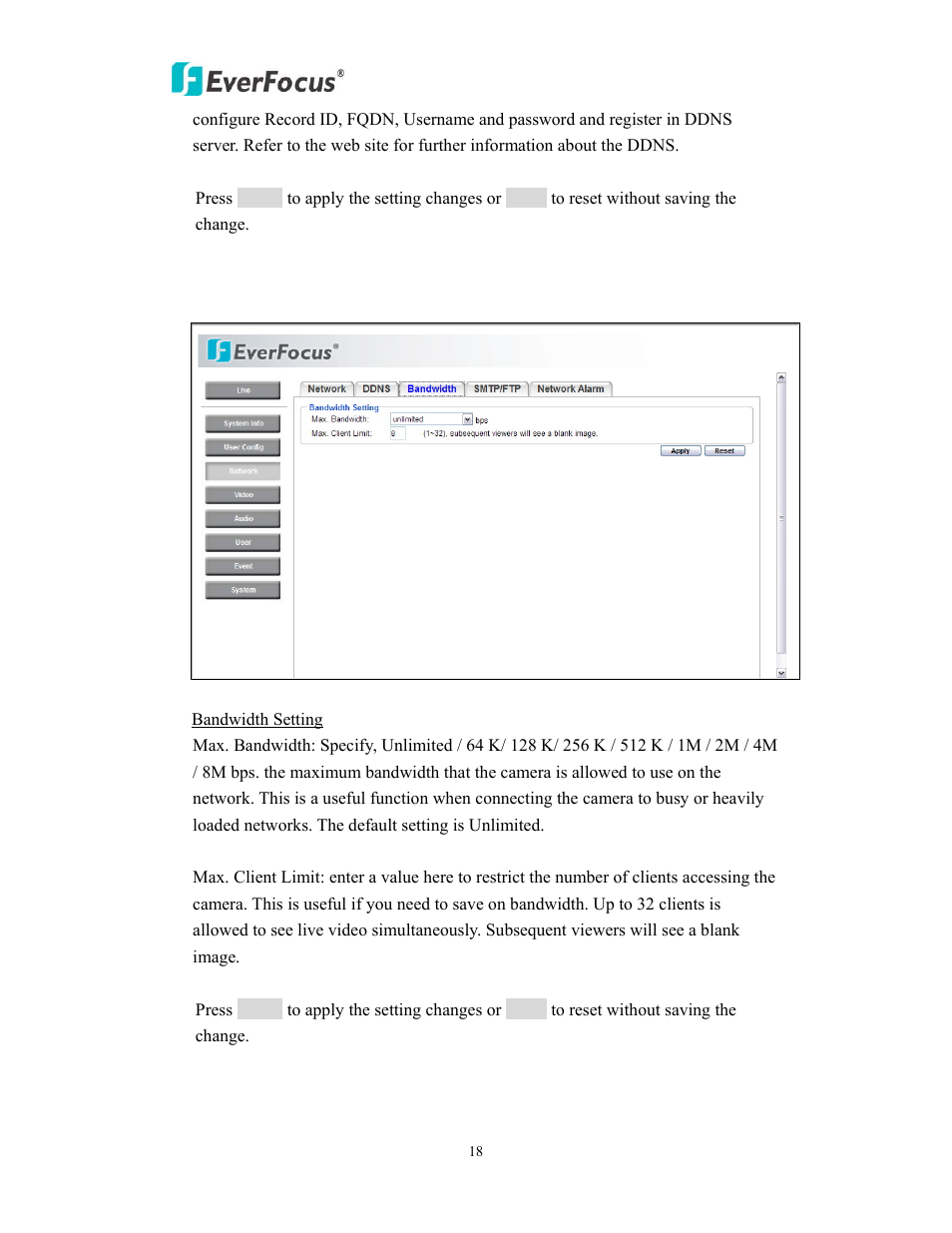 EverFocus EAN800AW User Manual | Page 18 / 44