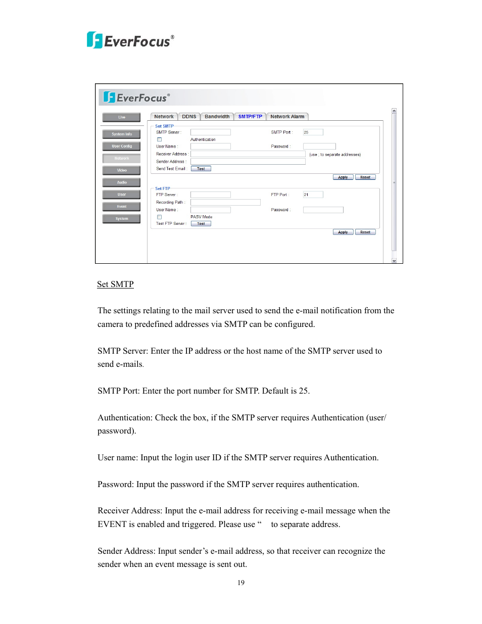 EverFocus EAN800AW User Manual | Page 19 / 44