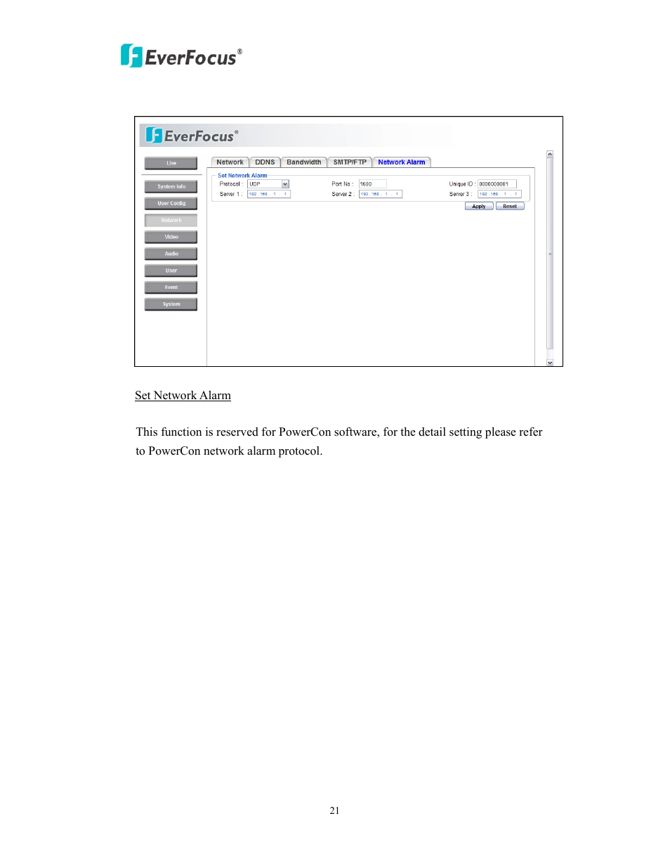 EverFocus EAN800AW User Manual | Page 21 / 44