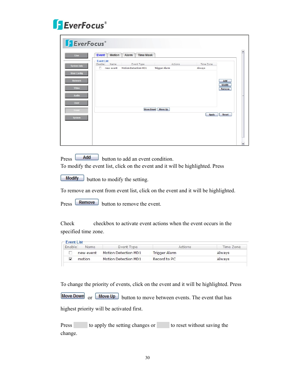 EverFocus EAN800AW User Manual | Page 30 / 44