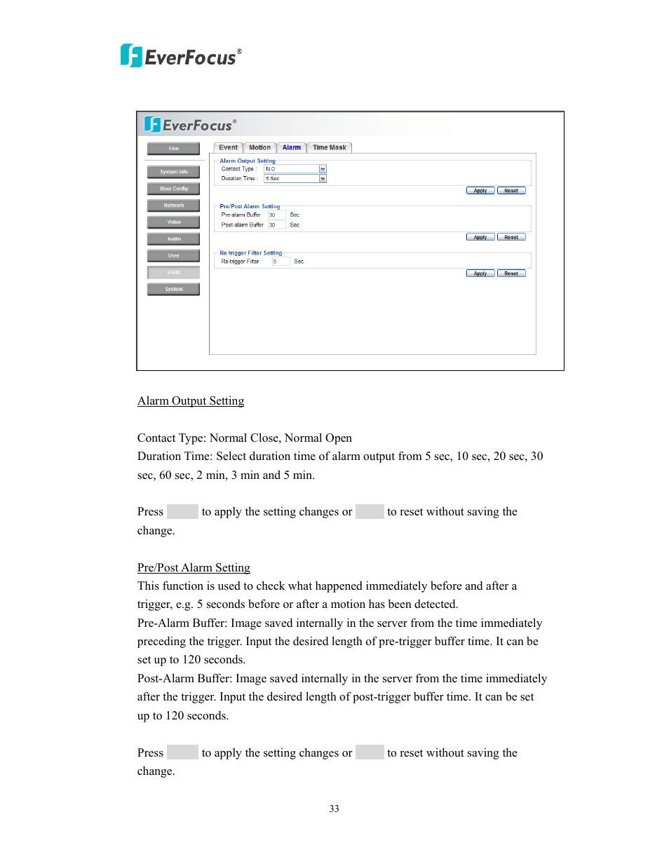 EverFocus EAN800AW User Manual | Page 33 / 44