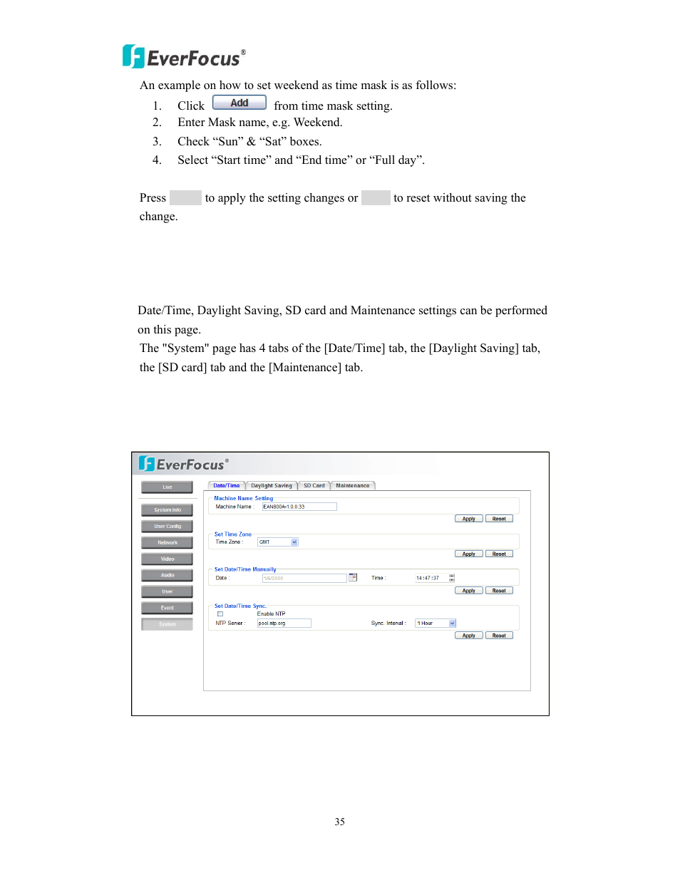 EverFocus EAN800AW User Manual | Page 35 / 44
