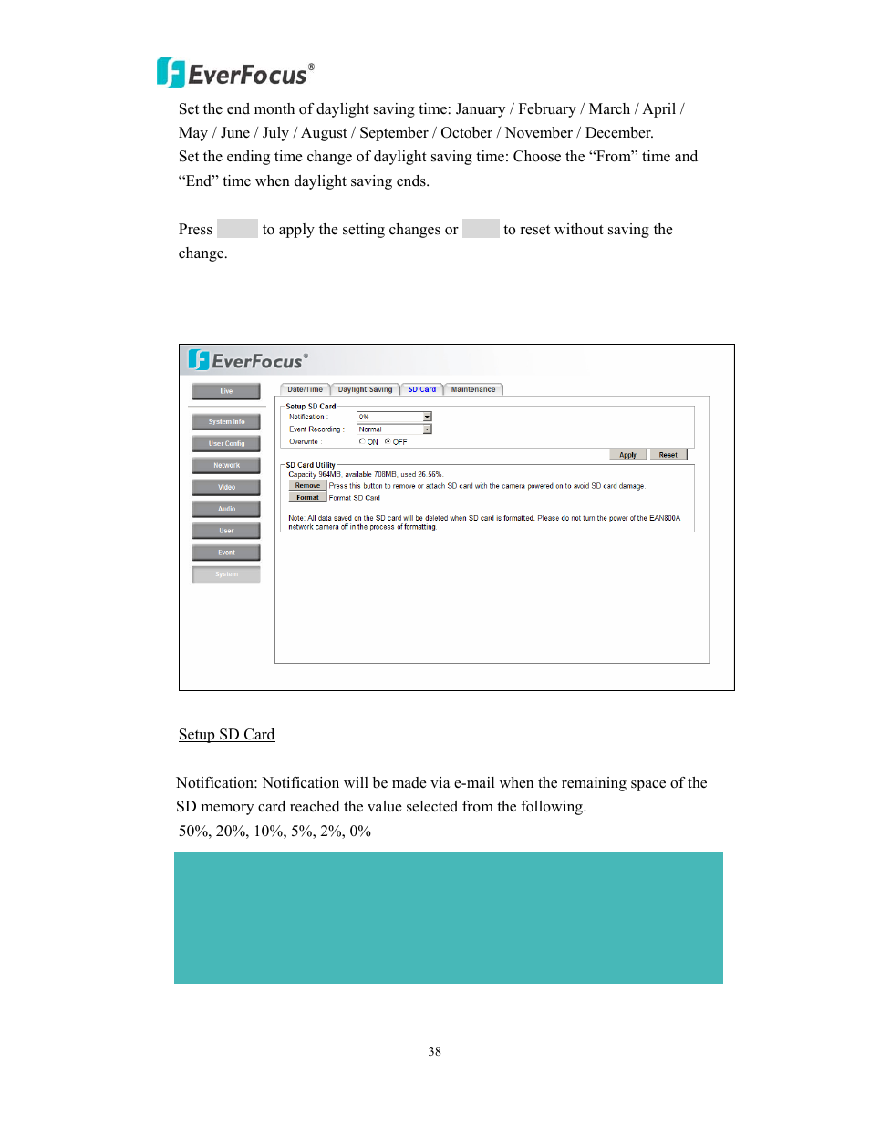 EverFocus EAN800AW User Manual | Page 38 / 44