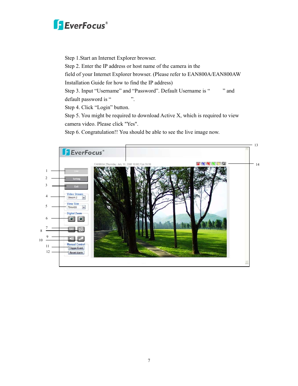 Accessing the camera menu | EverFocus EAN800AW User Manual | Page 7 / 44