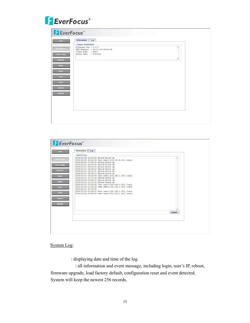 EverFocus EVS200A/AW User Manual | Page 15 / 51