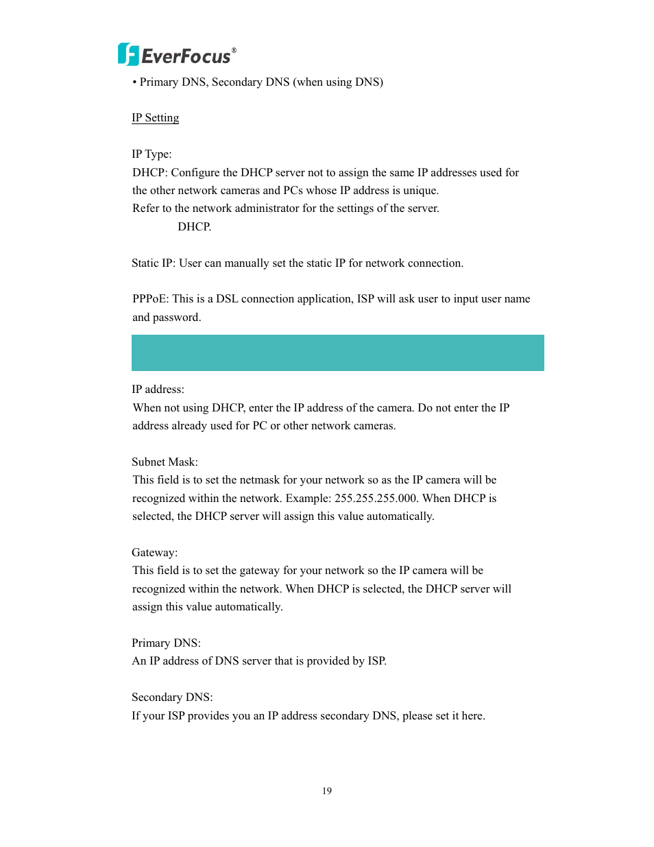EverFocus EVS200A/AW User Manual | Page 19 / 51