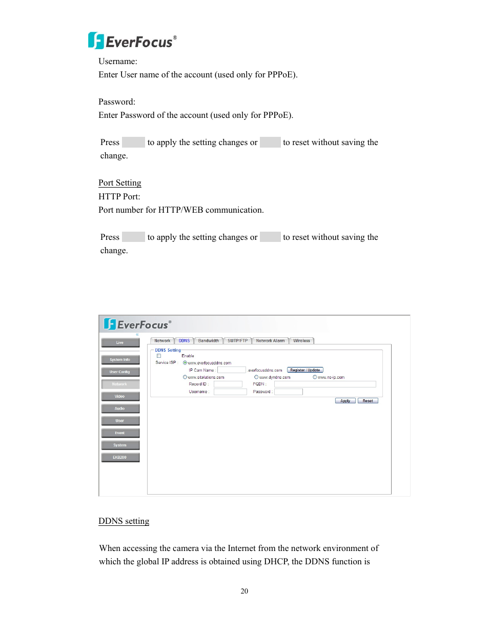 EverFocus EVS200A/AW User Manual | Page 20 / 51