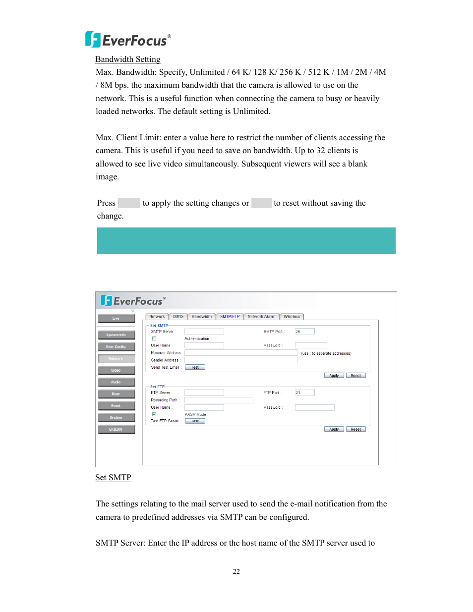 EverFocus EVS200A/AW User Manual | Page 22 / 51