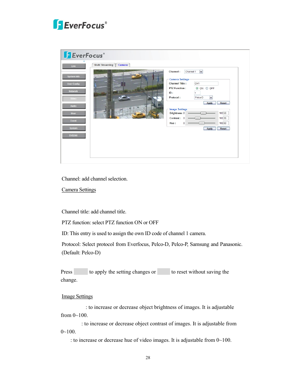 EverFocus EVS200A/AW User Manual | Page 28 / 51