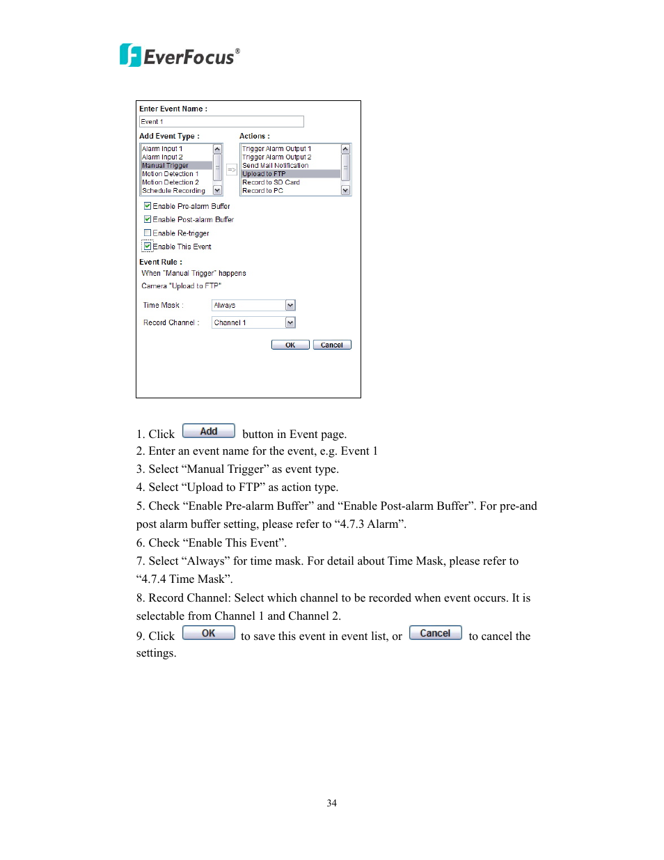 EverFocus EVS200A/AW User Manual | Page 34 / 51