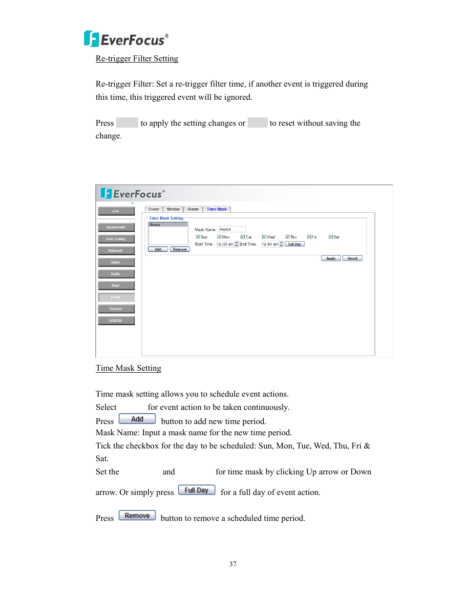 EverFocus EVS200A/AW User Manual | Page 37 / 51