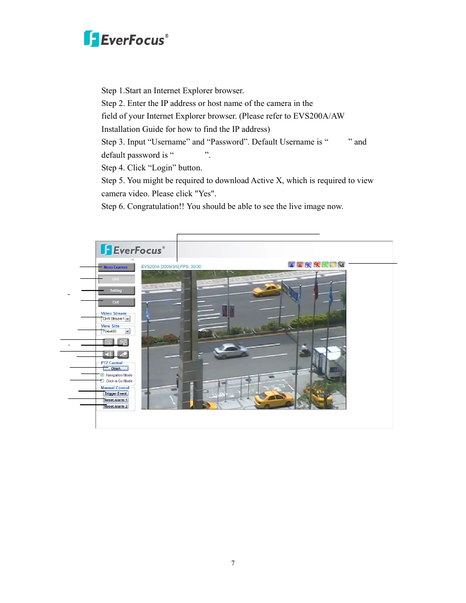 Accessing the camera menu | EverFocus EVS200A/AW User Manual | Page 7 / 51