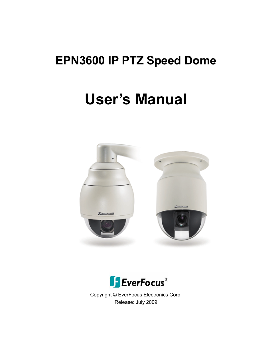 EverFocus PTZ SPEED DOME EPN3600 User Manual | 88 pages