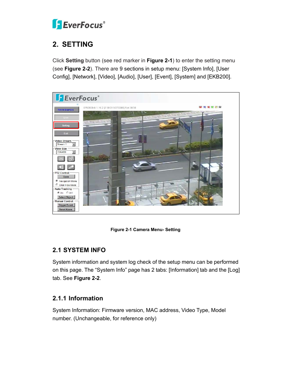 Setting | EverFocus PTZ SPEED DOME EPN3600 User Manual | Page 16 / 88