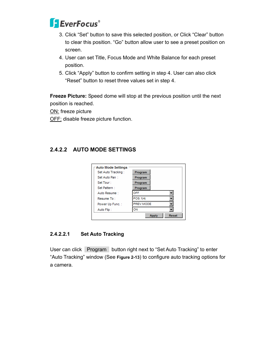 EverFocus PTZ SPEED DOME EPN3600 User Manual | Page 31 / 88